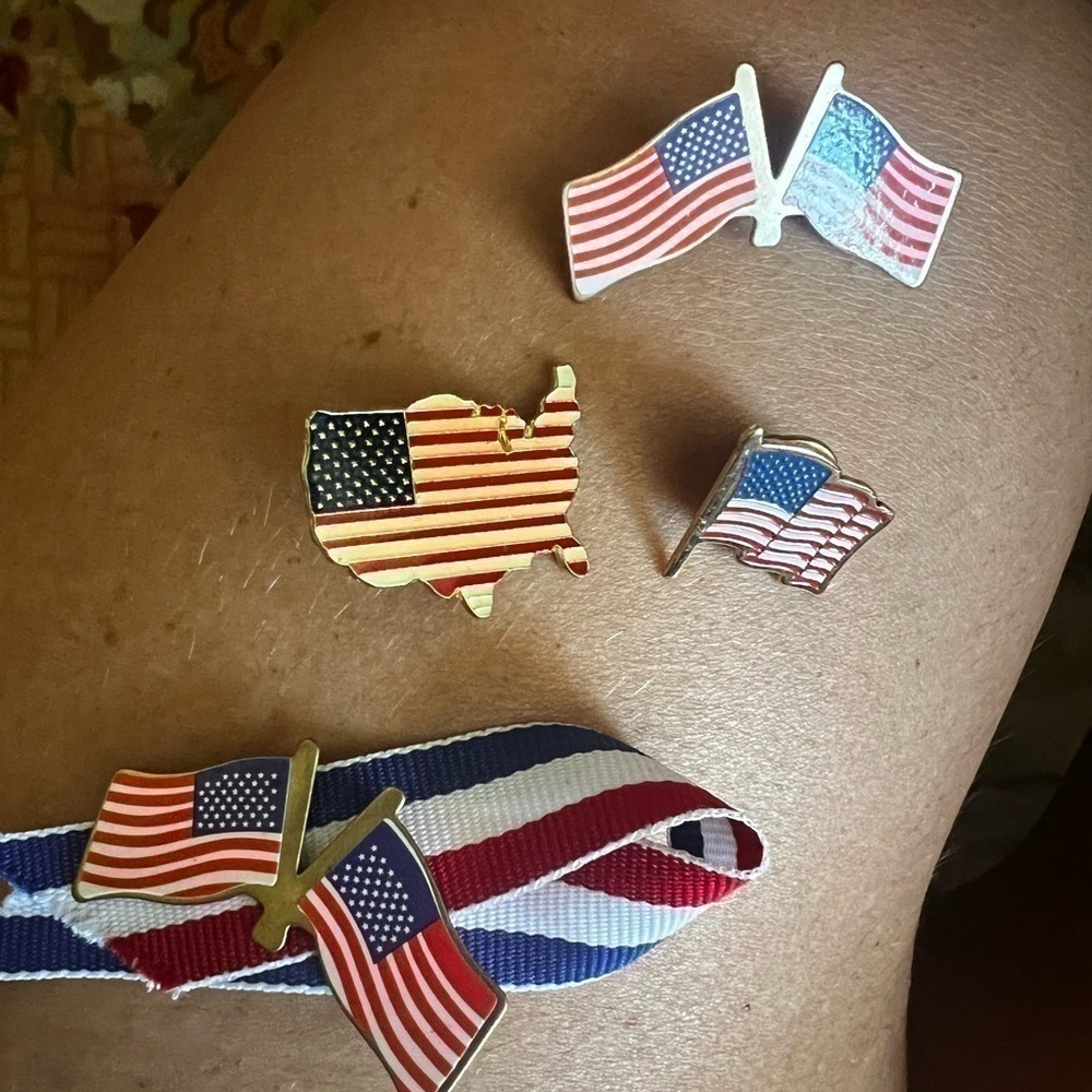 Set of 4 American flag pins